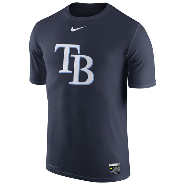 MLB Men Tampa Bay Rays Nike Authentic Collection Legend Logo 1.5 Performance TShirt Navy